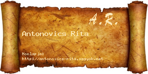 Antonovics Rita névjegykártya