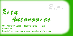 rita antonovics business card